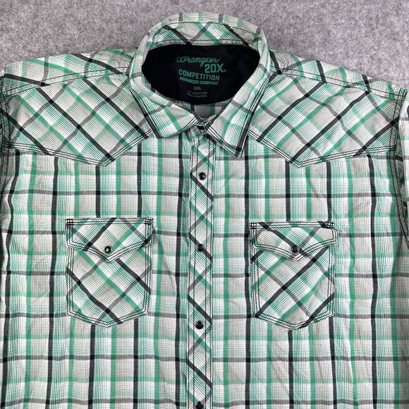 Wrangler 20X Western Pearl Snap Shirt Mens 2XL Plaid Cowboy Competition Comfort - Picture 1 of 13